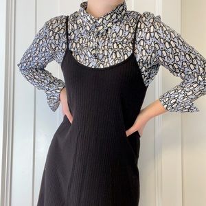 Black Ribbed Tank Dress